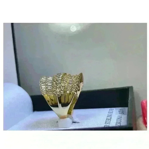 Giani Bernini Cubic Zirconia Multi Row Princess In 18k Gold Over Silver Size 6 - Picture 6 of 9